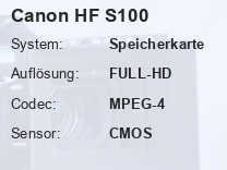 Canon HF S100 Testbericht