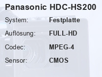 Panasonic HDC-HS200 Testbericht Panasonic HDC-HS200 Testbericht