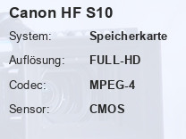Canon HF S10 Testbericht